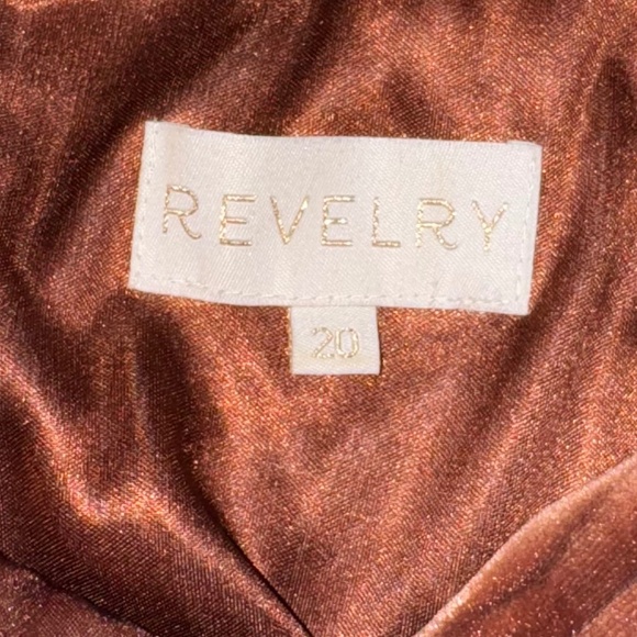 REVELRY Beck Velvet Dress RUST Full Length Party Portraits Wedding FALL sz 20 - Picture 7 of 10